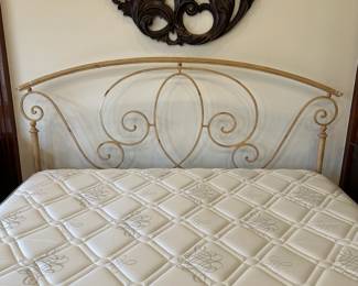 R2 - $400. King Size Metal Bed (mattress included if you want it - clean & always covered) Headboard is 55" tall. Footboard is 30" tall.