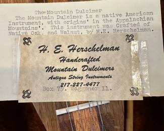 R119 - $350 - H E Herschelman Mountain Dulcimer with case. Looks brand new - excellent condition!