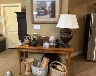 R93 - $60 - Lane Sofa Table. Measures 58" wide x 18" deep x 32" tall.