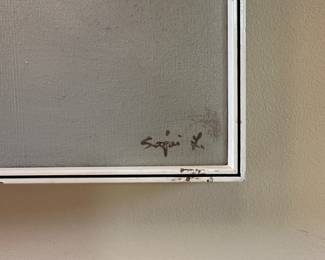 R45 - $175 - Original Painting with Korean Writing on the back. Measures 21.75"x 18.5".