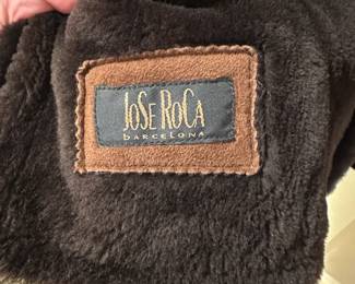 R58 - $75 - Jose Roca Barcelona Shearling Jacket in Brown. Size 40.