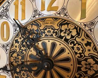 R31 - $300 - Ethan Allen Grandfather Clock. Model 08 3805. Movement W. Finish 225. Measures 19.25" wide x 10.25" deep x 7' tall.