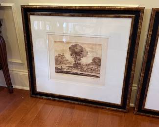 R42 - $65 - PAIR of Landscape Prints by R. Earlom Fecit. Measures 30" wide x 27" tall.