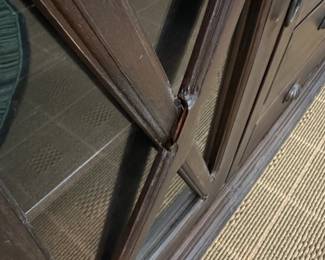 R71 - $125 - Media Center or Office Storage. Measures 5' long x 19" deep x 37" tall. Top drawer is a little sticky - the others all work great. Shabby/Rustic Look.