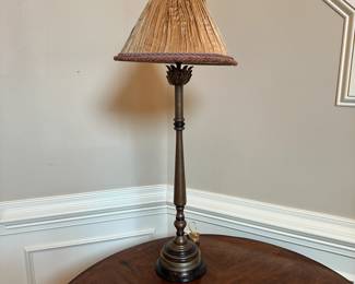 R33 - $25 - Table lamp measures 3' tall.