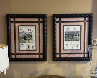 R74 - $125 - PAIR of John Richard Collection Prints (1 Rugby 1 Football) Each measures 21" x 25".