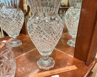 R116 - $150 - HUGE & Heavy. Galanti Crystal. Measures 7.5" wide x 17" tall.