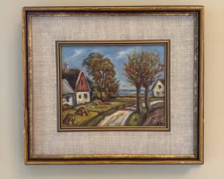 R26 - $125 - Original Painting signed GH - on the back signed G. Hansen Denmark. Measures 17" x 14.5".