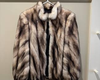 R52 - $175 - Striped Sable Fur Coat by Alper-Richman Furs Chicago. No size tag - I would say it fits like a Medium.
