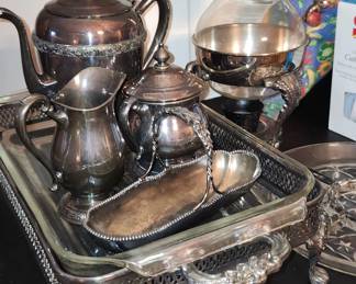 Vintage silver plate coffee and tea service.