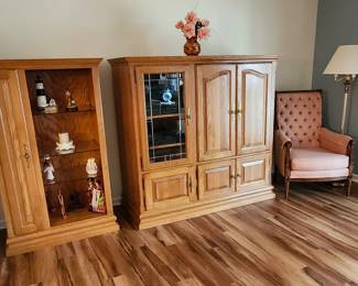 Oak entertainment center by Thr Custom Shoppe.