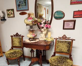 Antique Eastlake Parlor Chairs.