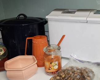 Bread maker, Graniteware canner.