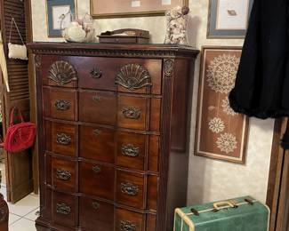 MATCHING CHEST AND VINTAGE LUGGAGE