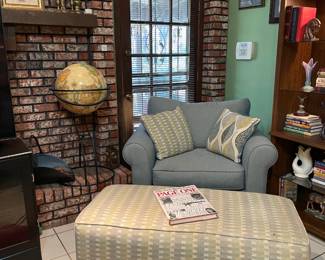 MATCHING OVERSIZE CHAIR AND OTTOMAN COFFEE TABLE