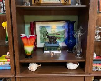 ART GLASS AND VINTAGE REPRO EMERSON RADIO