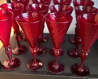 Red wine glasses