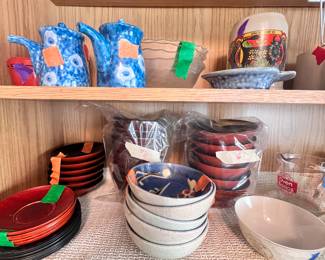 Soy sauce pots, bowls, saucers