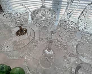 Mikasa crystal serving pieces