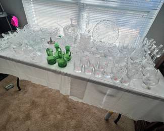 Crystal and glass serving pieces