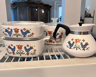 Corningware rooster