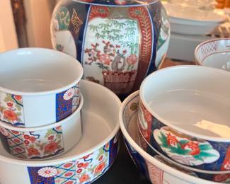 Vintage Japanese Imari Ginger Jar vase and dishware