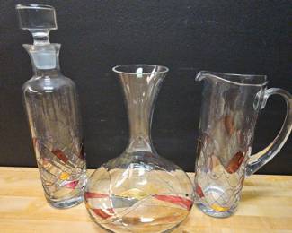 Luminescence Romania Handblown Water Pitcher Wine Carafe Bottle