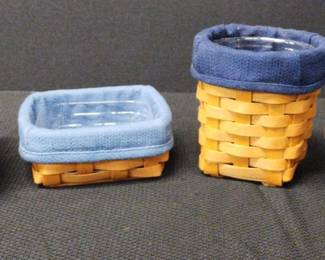 2004 Longaberger Baskets With Fabric And Plastic Inserts 