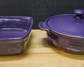 Longaberger Woven Traditions Casserole Dishes Eggplant 