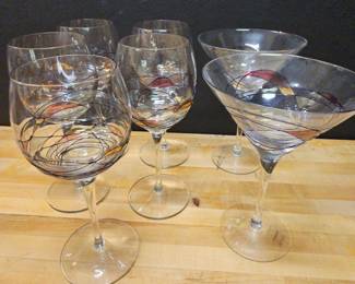 Luminescence Romania Handblown Wine Martini Glasses