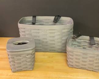 Longaberger Pewter Hanging Baskets 