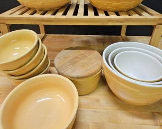 Longaberger Woven Traditions Butternut Bowls Crock Variety
