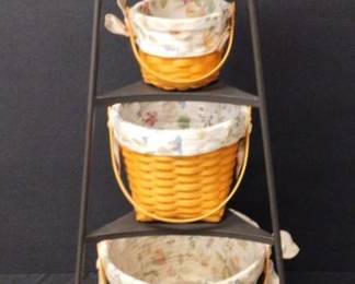 Longaberger 4 Basket Stand With Four Baskets 