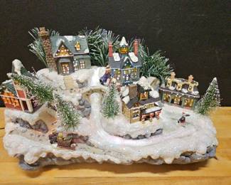 Fiberoptic Winter Scene With Color Changing Lights