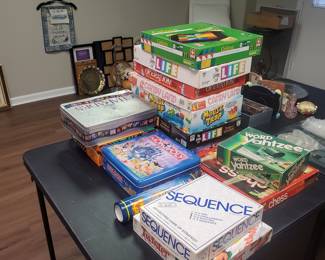 Some board games in basement