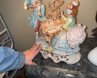 Huge set of Capodimonte porcelain Boudoire lamps oh my!