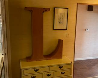 LARGE LETTER L.  MADE OF METAL