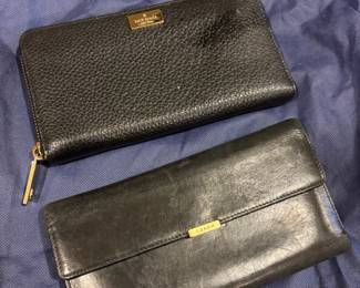 Kate Spade Black Pebbled Leather Wallet, Coach Black Leather Wallet
