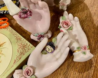 Ceramic Hand Trinket Dish/Ring Holders