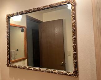 Gold Tone Ornate Framed Wall Mirror