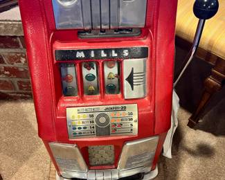Circa 1940's Mills Red 5 Cent Slot Machine