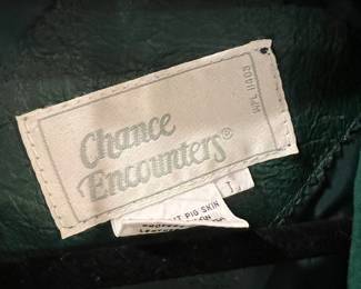 Circa 1980's Chance Encounter Green Suede Leather Jacket