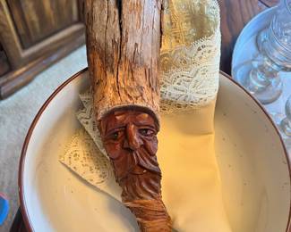 Wood Tree Spirit Face Carving