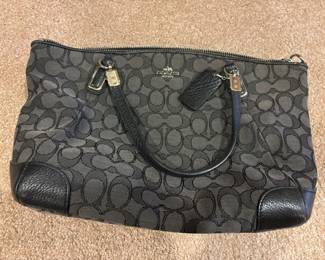 Coach Black Monogrammed Hand Bag