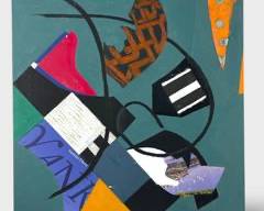 Original Jeanne Garant Mixed Media MCM Mid Century Modern Painting On Wood
