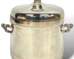 Vintage Rogers Silverplate Ice Bucket with Tongs
