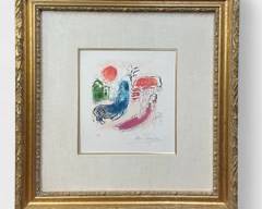 Pencil Signed Marc Chagall "Maternite Au Centau Lithograph Gilt Wood Frame Numbered 22/90
