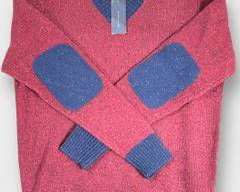 NWT Tommy Hilfiger Knit V-Neck Sweater With Elbow Patches Size Large
