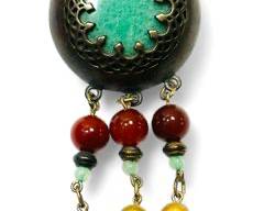 Vintage Stone and Beadwork Statement Brooch
