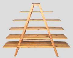 Fantastic Tall 67.5" High Vintage Tiered Ladder Shelf
